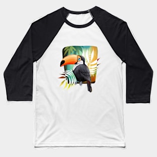 Toucan bird with tropical leaves Baseball T-Shirt